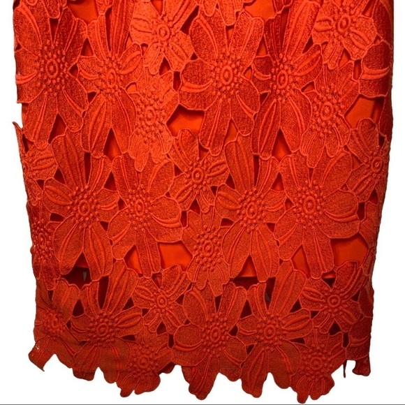 Saylor x Free People Erin Coral Red Lace Strapless Dress Size: Small - Picture 4 of 14